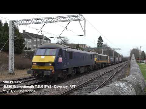 90034 & 90020 on 4M30 Grangemouth - Daventry - 21/01/23