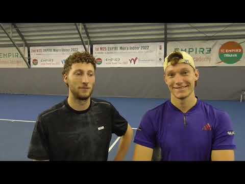 1st M25 EMPIRE Men's Indoor 2022: Hermans  - Veldheer's interview after they won the doubles title