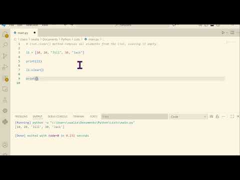 Python Lists Part 10 Clear Method