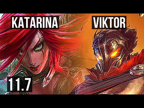 KATARINA vs VIKTOR (MID) | Rank 1 Kata, 700+ games, Legendary, 19/4/8 | KR Challenger | v11.7