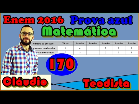 Enem 2016 - Matemática - azul - questao 170  - 1ª aplic.