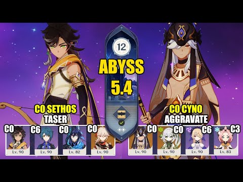 C0 Sethos Taser & C0 Cyno Aggravate | Spiral Abyss 5.4 | Genshin Impact 【原神】