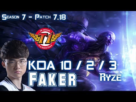 SKT T1 Faker RYZE vs LUCIAN Mid - Patch 7.18 KR Ranked