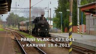 preview picture of video 'Lokomotiva 423.041 v Karviné hl.n.'