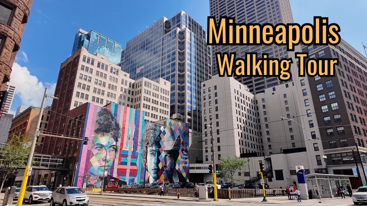 Immersive street-level walking tour through Minneapolis Downtown, United States, showcasing authentic urban landscapes, local architecture, and the vibrant atmosphere of the city's neighborhoods