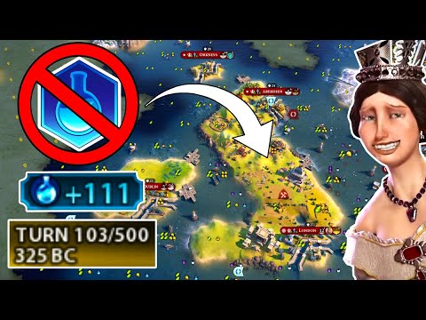 Civ 6 | Reliable ZERO CAMPUS 100 Science By Turn 100 Strat! – (#2 Deity England Civilization VI)