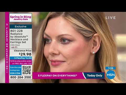 Radiance by Absolute Solitaire Necklace and Stud Earring...