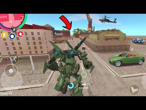 Rope Hero Vice Town (Transformer Jet Airplane Fly on Tower) Robot Airplane Fight Police Car Robot