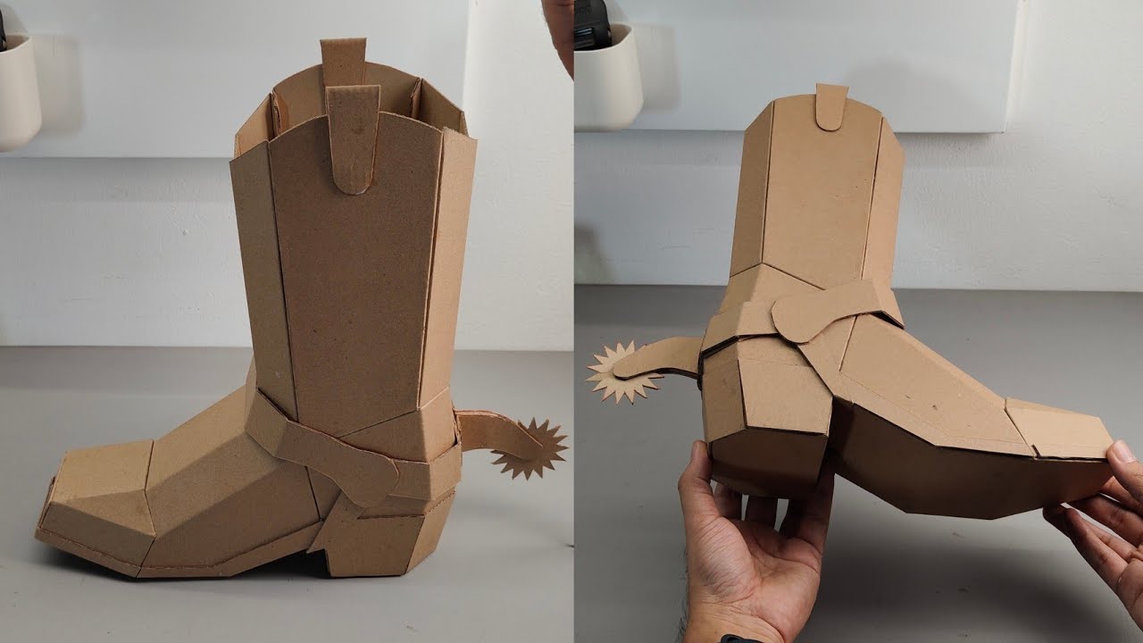 Cowboy Boots Cardboard Template – DIY Creative Displays and Home Decor Pattern (PDF, SVG, Resizeable) – Craft No. 3439 Video Walkthrough
