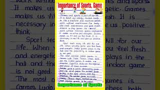 Importance of Sports & Game essay in English | Short essay on important of sports in students Life