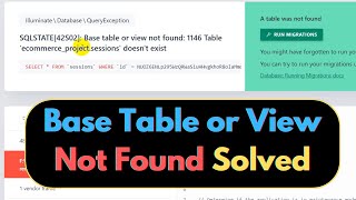 Download the video "SQLSTATE[42S02]: Base Table or View Not Found: 1146 Table 'laravel.sessions' doesn't exist SOLVED"