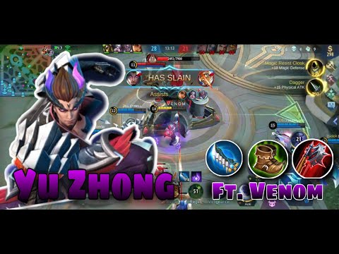 YU ZHONG OFFLANE GAMEPLAY | VENOM | COMEBACK PLAY? | MOBILE LEGENDS