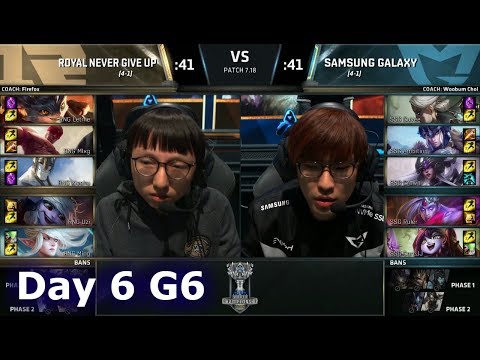 Royal Never Give Up vs Samsung Galaxy | Day 6 Main Group Stage S7 LoL Worlds 2017 | RNG vs SSG G2
