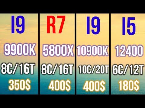 12400 vs 9900k  VS I9-10900K VS I911900K VS R7 5800X MIDRANGE CPU STAND IN FRONT OF FLAGSHIP CPU