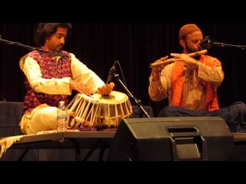 VIDEO 3570 Eliyahu Sills flute and Jason Ranjit Parmar tabla drums, Shruti box droning, July 29, 201