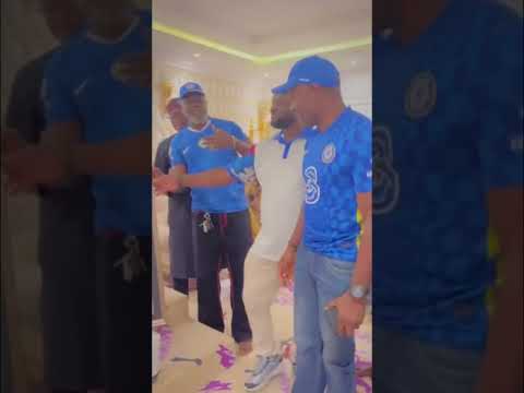 Chelsea footballer Tosin Adarabioyo visits Oba Saheed Elegushi in Lagos.