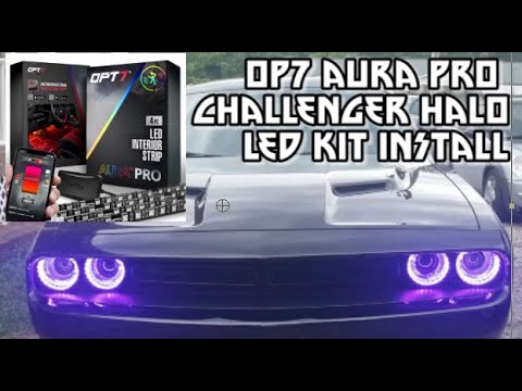 OPT7 Aura Pro Halo LED Light Kit Install on a 2020 Dodge Challenger  #OPT7 #AuraPro #black_pearl_828