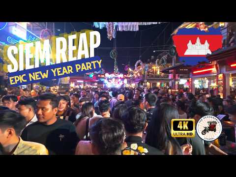 [4K 60FPS] 🇰🇭🎉 The MOST Epic New Year Celebrations in Siem Reap