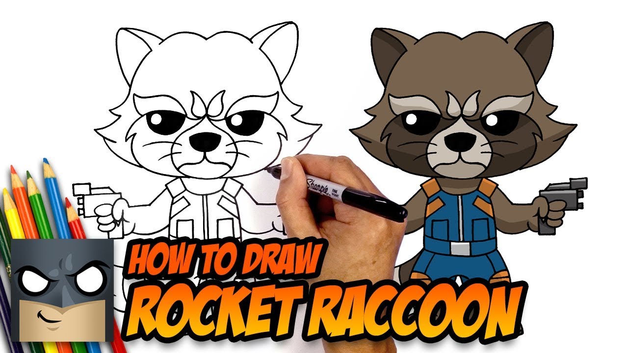 How to Draw Rocket Raccoon | Guardians of the Galaxy