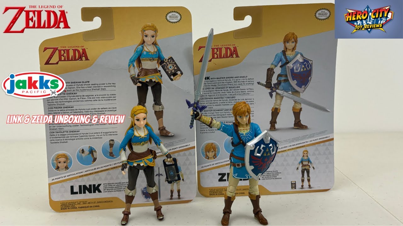 Jakks Pacific LINK & ZELDA Breath of the Wild Action Figure Unboxing & Review