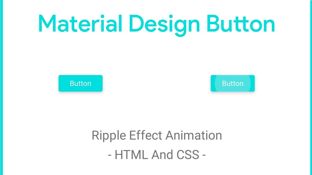 How to Custom Button Material Design Button Ripple Effect Animation - HTML CSS | Codser Run