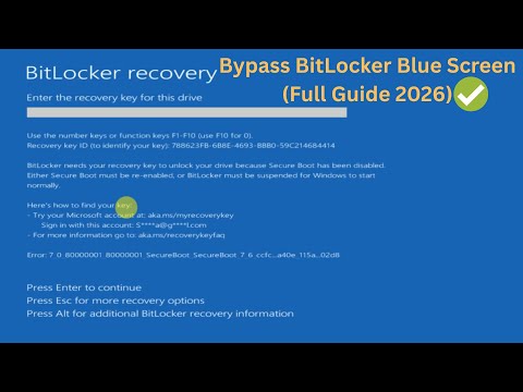 How To Bypass BitLocker Recovery Blue Screen In Windows 11/10 (Full Guide - 2026✅)