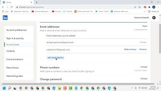 How To Add or Remove Email Address On LinkedIn  | Linkedin Mail Address Update