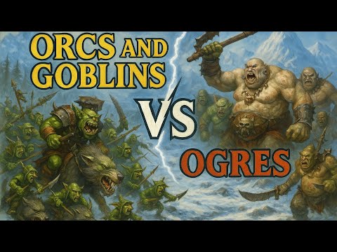 Mini Battle report Ogres Vs Orcs & Goblins (nomadic waaagh) 2000 points Warhammer the old world