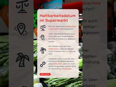 Dürfen Produkte nach Ablauf des MHDs verkauft werden? | WBS.LEGAL #shorts