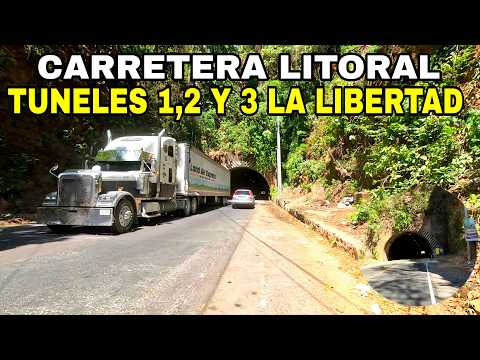 ASI QUEDARON LOS 3 TUNELES DE CARRETERA LITORAL EN LA LIBERTAD. #elsalvador