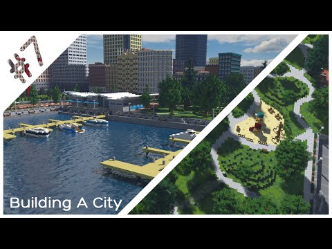 Building A City #7 (S2) // Marina & City Park // Minecraft Timelapse