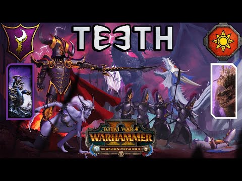 TEETH - Shredder Dread Saurian vs. NEW Kharibdyss - Dark Elves vs. Lizardmen - Total War Warhammer 2