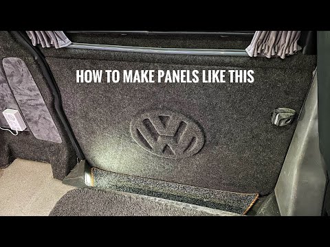 VW Camper - How to make and trim panels using 4 way stretch carpet