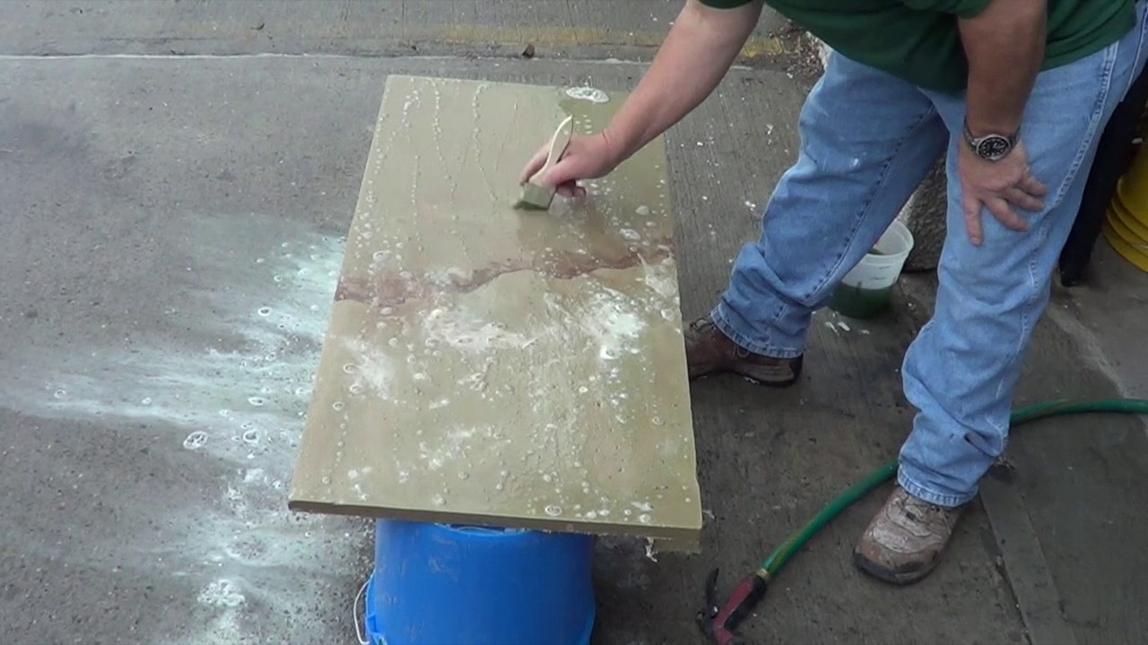 Concrete Countertop De-molding and Cleaning. Decorative Concrete Training April 2017