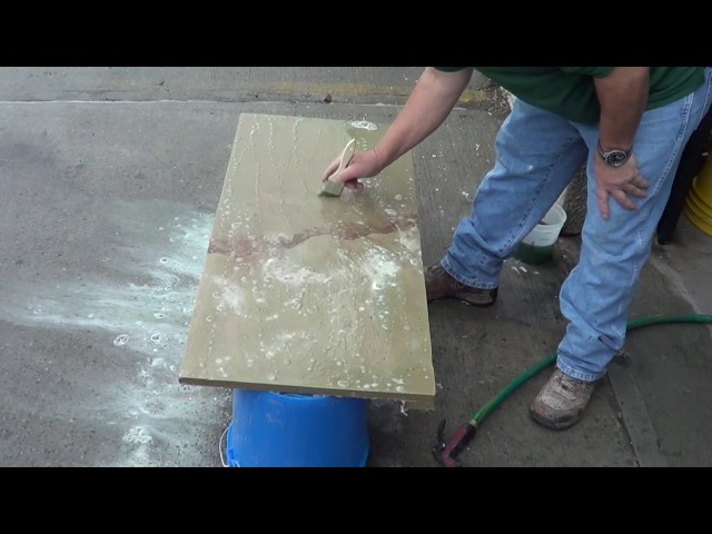 Concrete Countertop De-molding and Cleaning. Decorative Concrete Training April 2017