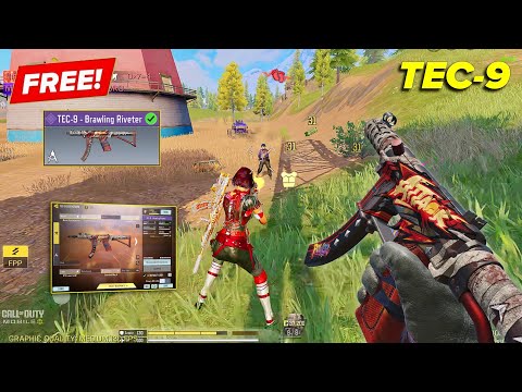 *NEW* FREE TEC-9 BRAWLING RIVETER 😍 IN COD MOBILE | BEST TEC-9 GUNSMITH CODM