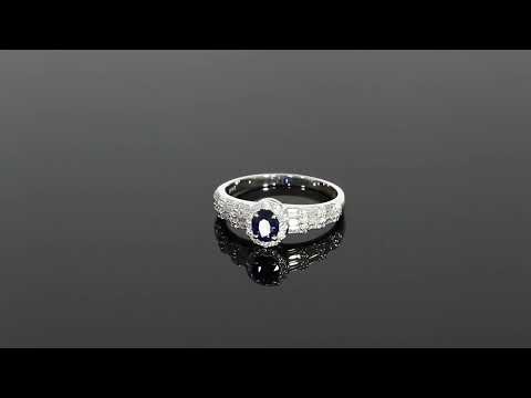 PIERŚCIONEK ZARĘCZYNOWY SZAFIR DIAMENTY BR3252HSA1 14K2,41 BS1 0,45 DR32 0,19TP22 0,24  W. Śliwiński