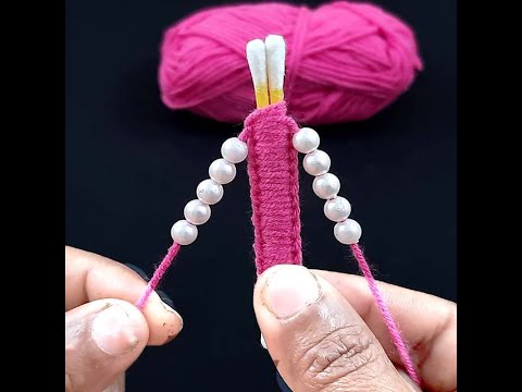 It's so Beautiful !! Easy Woolen Flower Making Trick Using Cotton Buds