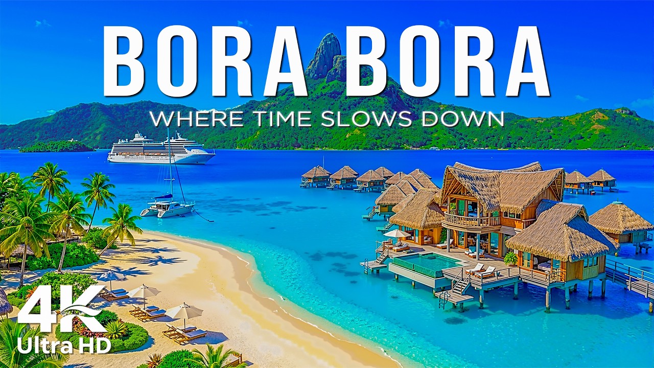 Bora Bora Paradise 4K Drone Footage | Discover Paradise Beaches, Overwater Villas, Turquoise Lagoons