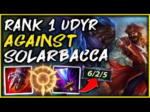 #1 UDYR WORLD AGAINST SOLARBACCA'S GANGPLANK! ULTIMATE CHALLENGER MATCHUP - League of Legends