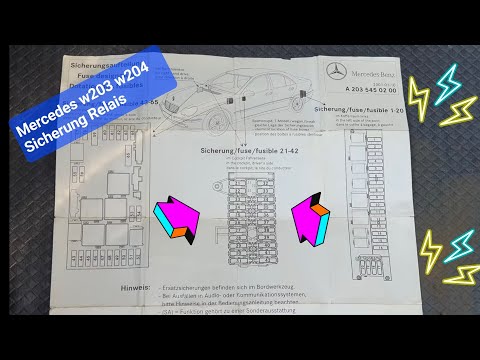 ⚡️ Mercedes Benz w203 alle Sicherungen C klasse Tabelle Sicherung Sicherungkasten fuses and relays