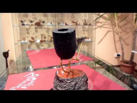 Pipa radica chimney sabbiata fatta a mano - www.paronellipipe.it