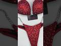 Red Orange on Red Elegance Bikini Competition Suit B186 Red Orange on Red Elegance Bikini Competition Suit B186