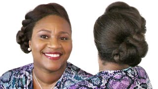Easy Halo Updo Tutorial on Natural Hair