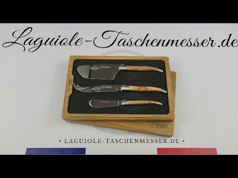 Laguiole Käsebesteck 3-teilig Griff aus Wacholderholz