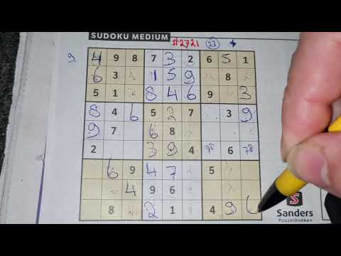 Daily Sudoku practice continues. (#2722) Medium Sudoku puzzle. 05-01-2021
