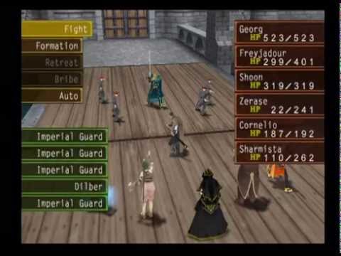 Suikoden V, Boss Battle #17, Dilbur Novum & Godwin Soldiers
