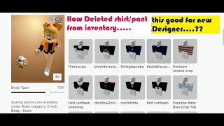 roblox-how deleted shirt/pants from inventory-easy and fast