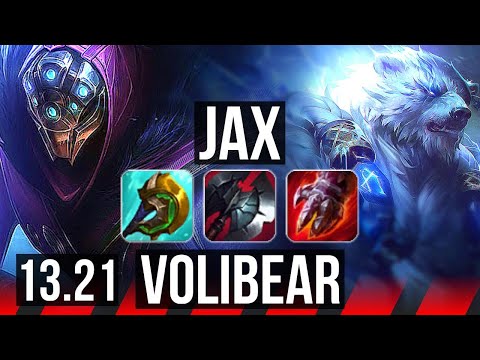 JAX vs VOLIBEAR (TOP) | 71% winrate, 7 solo kills, Rank 13 Jax | TR Challenger | 13.21