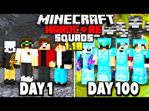 WE Survived 100 Days in 1.18 Hardcore Minecraft (4-Squad 100 days)